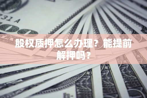 北京股权质押怎么办理？能提前解押吗？